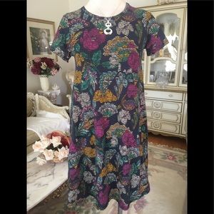 LULAROE NEW Floral black striped dress size XXS